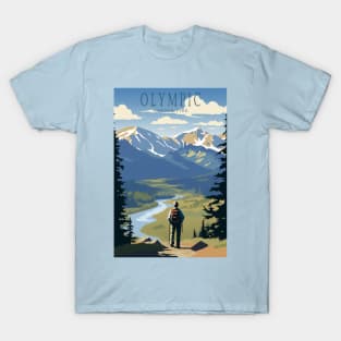 Olympic National Park Travel Poster T-Shirt